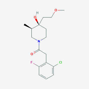 molecular formula C17H23ClFNO3 B5541735 (3R*,4R*)-1-[(2-氯-6-氟苯基)乙酰]-4-(2-甲氧基乙基)-3-甲基-4-哌啶醇 