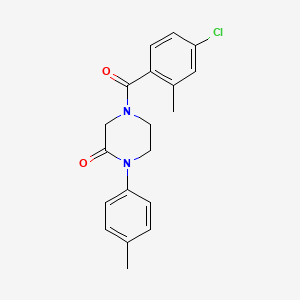 molecular formula C19H19ClN2O2 B5541750 4-(4-氯-2-甲基苯甲酰)-1-(4-甲基苯基)-2-哌嗪酮 