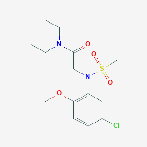 molecular formula C14H21ClN2O4S B5541770 N~2~-(5-chloro-2-methoxyphenyl)-N~1~,N~1~-diethyl-N~2~-(methylsulfonyl)glycinamide 