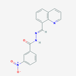 molecular formula C17H12N4O3 B5541794 3-nitro-N'-(8-quinolinylmethylene)benzohydrazide 