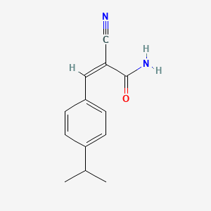 molecular formula C13H14N2O B5541797 2-cyano-3-(4-isopropylphenyl)acrylamide 
