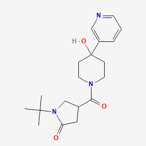 molecular formula C19H27N3O3 B5541805 1-tert-butyl-4-{[4-hydroxy-4-(3-pyridinyl)-1-piperidinyl]carbonyl}-2-pyrrolidinone 