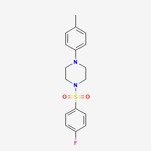 molecular formula C17H19FN2O2S B5541813 1-[(4-氟苯磺酰基)-4-(4-甲苯磺酰基)哌嗪 