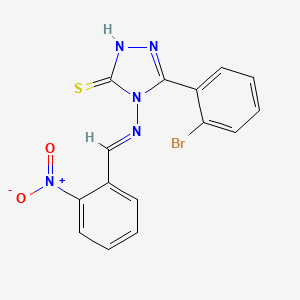 molecular formula C15H10BrN5O2S B5541825 5-(2-bromophenyl)-4-[(2-nitrobenzylidene)amino]-4H-1,2,4-triazole-3-thiol 