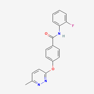 molecular formula C18H14FN3O2 B5541873 N-(2-fluorophenyl)-4-[(6-methyl-3-pyridazinyl)oxy]benzamide 