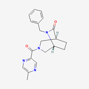 molecular formula C20H22N4O2 B5541881 (1S*,5R*)-6-苄基-3-[(5-甲基-2-吡嗪基)羰基]-3,6-二氮杂双环[3.2.2]壬烷-7-酮 