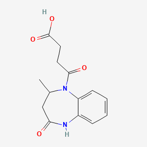 molecular formula C14H16N2O4 B5541914 4-(2-methyl-4-oxo-2,3,4,5-tetrahydro-1H-1,5-benzodiazepin-1-yl)-4-oxobutanoic acid 