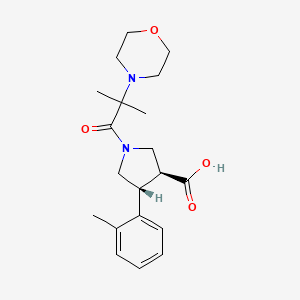 molecular formula C20H28N2O4 B5541933 (3S*,4R*)-1-(2-methyl-2-morpholin-4-ylpropanoyl)-4-(2-methylphenyl)pyrrolidine-3-carboxylic acid 