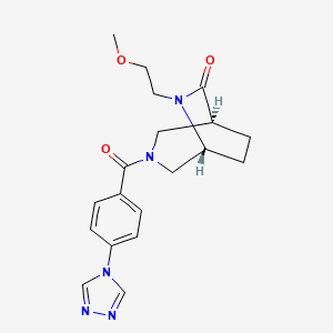 molecular formula C19H23N5O3 B5541946 (1S*,5R*)-6-(2-methoxyethyl)-3-[4-(4H-1,2,4-triazol-4-yl)benzoyl]-3,6-diazabicyclo[3.2.2]nonan-7-one 