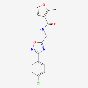 molecular formula C16H14ClN3O3 B5541954 N-{[3-(4-氯苯基)-1,2,4-恶二唑-5-基]甲基}-N,2-二甲基-3-呋喃酰胺 