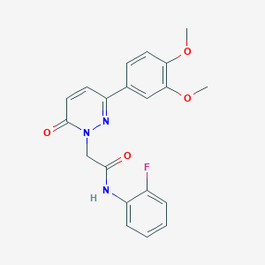 molecular formula C20H18FN3O4 B5541972 2-[3-(3,4-二甲氧基苯基)-6-氧代-1(6H)-吡啶嗪基]-N-(2-氟苯基)乙酰胺 
