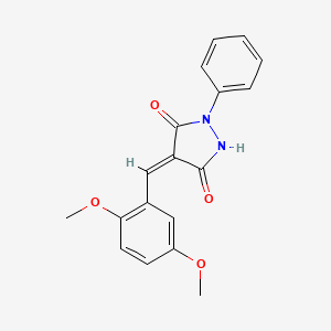 molecular formula C18H16N2O4 B5541996 4-(2,5-二甲氧基亚苄基)-1-苯基-3,5-吡唑烷二酮 