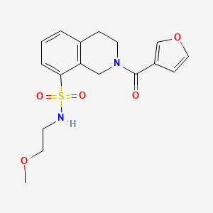 molecular formula C17H20N2O5S B5542011 2-(3-呋喃甲酰基)-N-(2-甲氧基乙基)-1,2,3,4-四氢异喹啉-8-磺酰胺 