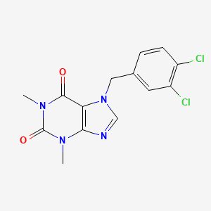 molecular formula C14H12Cl2N4O2 B5542013 7-(3,4-二氯苄基)-1,3-二甲基-3,7-二氢-1H-嘌呤-2,6-二酮 