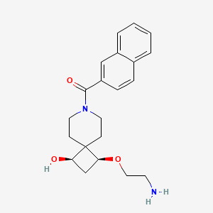 molecular formula C21H26N2O3 B5542027 rel-(1R,3S)-3-(2-aminoethoxy)-7-(2-naphthoyl)-7-azaspiro[3.5]nonan-1-ol hydrochloride 