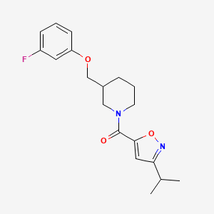 molecular formula C19H23FN2O3 B5542031 3-[(3-氟苯氧基)甲基]-1-[(3-异丙基-5-异恶唑基)羰基]哌啶 