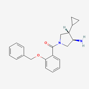 molecular formula C21H24N2O2 B5542038 (3R*,4S*)-1-[2-(苯甲氧基)苯甲酰]-4-环丙基吡咯烷-3-胺 