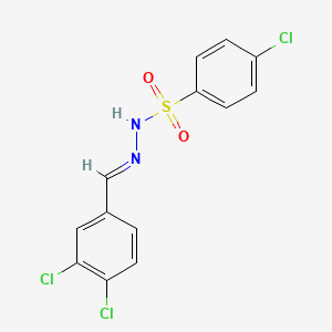 molecular formula C13H9Cl3N2O2S B5542080 4-chloro-N'-(3,4-dichlorobenzylidene)benzenesulfonohydrazide 