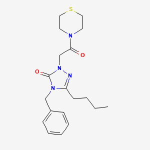 molecular formula C19H26N4O2S B5542091 4-苄基-5-丁基-2-[2-氧代-2-(4-硫代吗啉基)乙基]-2,4-二氢-3H-1,2,4-三唑-3-酮 