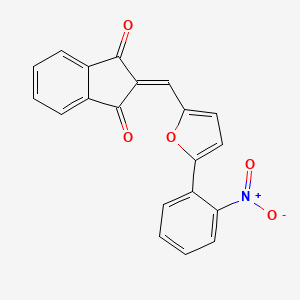 molecular formula C20H11NO5 B5542106 2-{[5-(2-nitrophenyl)-2-furyl]methylene}-1H-indene-1,3(2H)-dione 