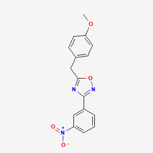 molecular formula C16H13N3O4 B5542125 5-(4-甲氧基苄基)-3-(3-硝基苯基)-1,2,4-恶二唑 