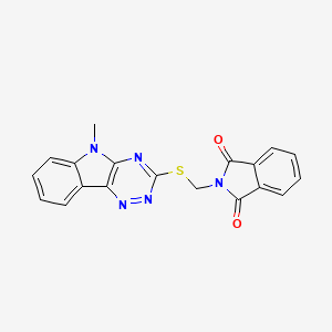 molecular formula C19H13N5O2S B5542157 2-{[(5-methyl-5H-[1,2,4]triazino[5,6-b]indol-3-yl)thio]methyl}-1H-isoindole-1,3(2H)-dione 