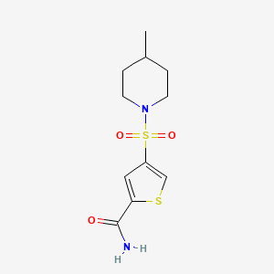 molecular formula C11H16N2O3S2 B5542180 4-[(4-methyl-1-piperidinyl)sulfonyl]-2-thiophenecarboxamide 