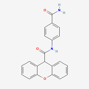 molecular formula C21H16N2O3 B5542191 N-[4-(aminocarbonyl)phenyl]-9H-xanthene-9-carboxamide 