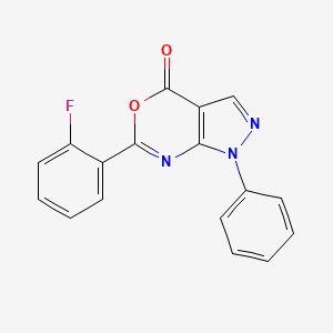 molecular formula C17H10FN3O2 B5542199 6-(2-氟苯基)-1-苯基吡唑并[3,4-d][1,3]恶嗪-4(1H)-酮 