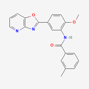 molecular formula C21H17N3O3 B5542202 N-(2-methoxy-5-[1,3]oxazolo[4,5-b]pyridin-2-ylphenyl)-3-methylbenzamide 