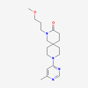 molecular formula C18H28N4O2 B5542222 2-(3-methoxypropyl)-9-(6-methylpyrimidin-4-yl)-2,9-diazaspiro[5.5]undecan-3-one 