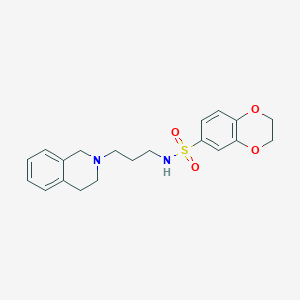 molecular formula C20H24N2O4S B5542314 N-[3-(3,4-dihydro-2(1H)-isoquinolinyl)propyl]-2,3-dihydro-1,4-benzodioxine-6-sulfonamide 