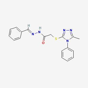 molecular formula C18H17N5OS B5542327 N'-benzylidene-2-[(5-methyl-4-phenyl-4H-1,2,4-triazol-3-yl)thio]acetohydrazide 