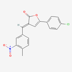 molecular formula C18H12ClNO4 B5542334 5-(4-chlorophenyl)-3-(4-methyl-3-nitrobenzylidene)-2(3H)-furanone 
