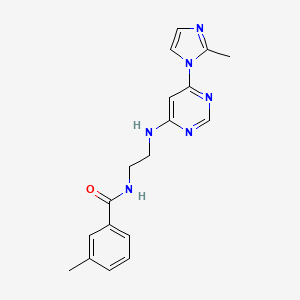 3-methyl-N-(2-{[6-(2-methyl-1H-imidazol-1-yl)-4-pyrimidinyl]amino}ethyl)benzamide
