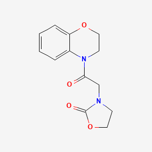 molecular formula C13H14N2O4 B5542365 3-[2-(2,3-dihydro-4H-1,4-benzoxazin-4-yl)-2-oxoethyl]-1,3-oxazolidin-2-one 