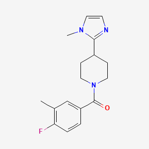 molecular formula C17H20FN3O B5542384 1-(4-氟-3-甲基苯甲酰)-4-(1-甲基-1H-咪唑-2-基)哌啶 