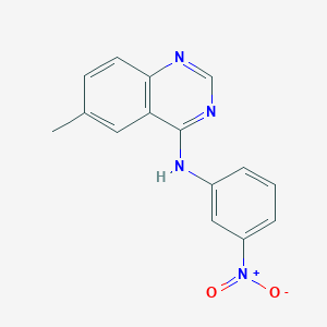 molecular formula C15H12N4O2 B5542386 6-甲基-N-(3-硝基苯基)-4-喹唑啉胺 
