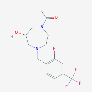 molecular formula C15H18F4N2O2 B5542402 1-乙酰基-4-[2-氟-4-(三氟甲基)苄基]-1,4-二氮杂环戊烷-6-醇 