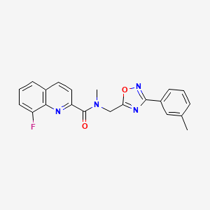 molecular formula C21H17FN4O2 B5542428 8-氟-N-甲基-N-{[3-(3-甲基苯基)-1,2,4-恶二唑-5-基]甲基}-2-喹啉甲酰胺 