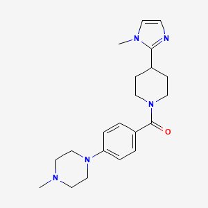 molecular formula C21H29N5O B5542438 1-methyl-4-(4-{[4-(1-methyl-1H-imidazol-2-yl)-1-piperidinyl]carbonyl}phenyl)piperazine 