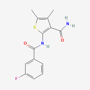 molecular formula C14H13FN2O2S B5542452 2-[(3-氟苯甲酰基)氨基]-4,5-二甲基-3-噻吩甲酰胺 