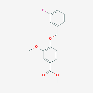 molecular formula C16H15FO4 B5542460 methyl 4-[(3-fluorobenzyl)oxy]-3-methoxybenzoate 