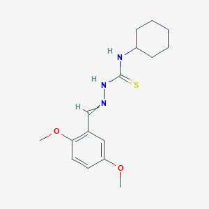 molecular formula C16H23N3O2S B5542496 2,5-二甲氧基苯甲醛 N-环已基硫代半卡巴腙 