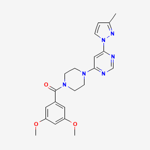 molecular formula C21H24N6O3 B5542512 4-[4-(3,5-二甲氧基苯甲酰)-1-哌嗪基]-6-(3-甲基-1H-吡唑-1-基)嘧啶 
