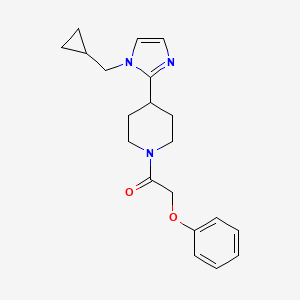 molecular formula C20H25N3O2 B5542518 4-[1-(cyclopropylmethyl)-1H-imidazol-2-yl]-1-(phenoxyacetyl)piperidine 
