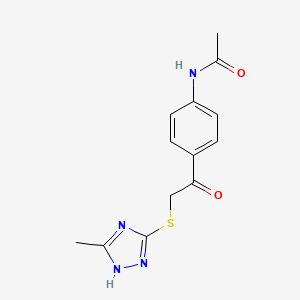 molecular formula C13H14N4O2S B5542529 N-(4-{2-[(5-methyl-4H-1,2,4-triazol-3-yl)thio]acetyl}phenyl)acetamide 