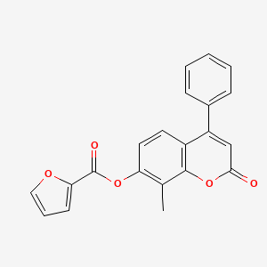 molecular formula C21H14O5 B5542535 8-甲基-2-氧代-4-苯基-2H-色烯-7-基 2-呋喃酸酯 
