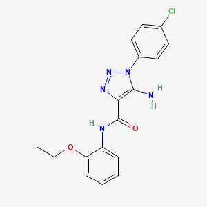 molecular formula C17H16ClN5O2 B5542545 5-amino-1-(4-chlorophenyl)-N-(2-ethoxyphenyl)-1H-1,2,3-triazole-4-carboxamide 