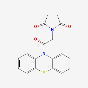 molecular formula C18H14N2O3S B5542604 1-[2-氧代-2-(10H-吩噻嗪-10-基)乙基]-2,5-吡咯烷二酮 